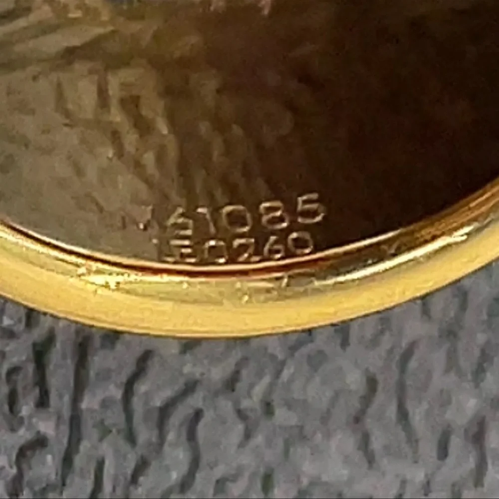 Louis Vuitton Gold Band with Silver V Accent Ring - Picture 6 of 6